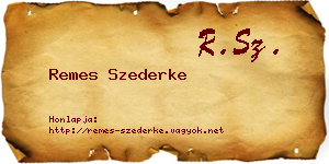 Remes Szederke névjegykártya